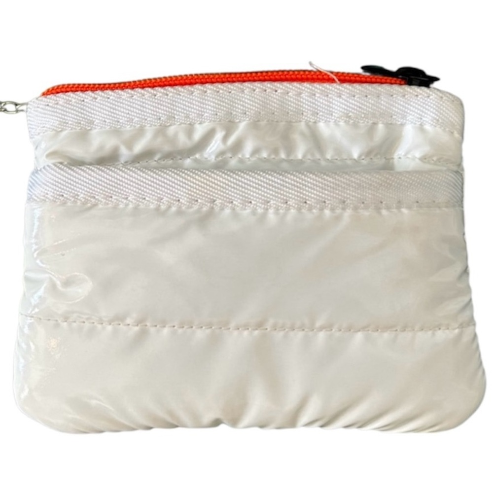 HAUTE SHORE White and Orange Coin Bag / Mini Wallet